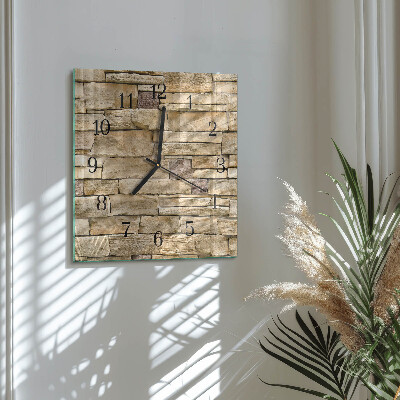 Glass wall clock square Wall