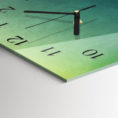 Glass wall clock square Green gradient