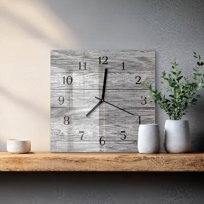 Square kitchen clock Gray wood