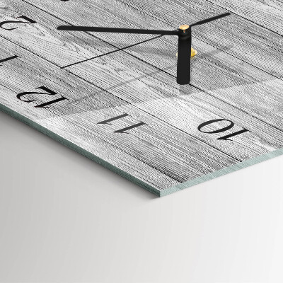 Square kitchen clock Gray wood