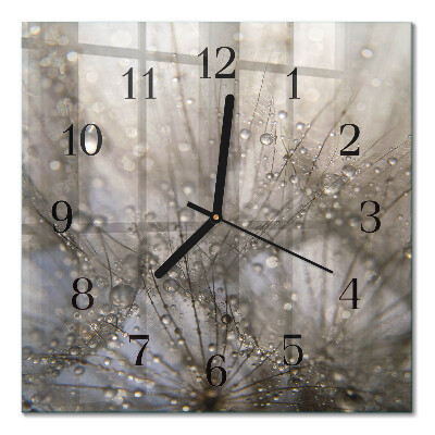 Glass clock square Dew drops