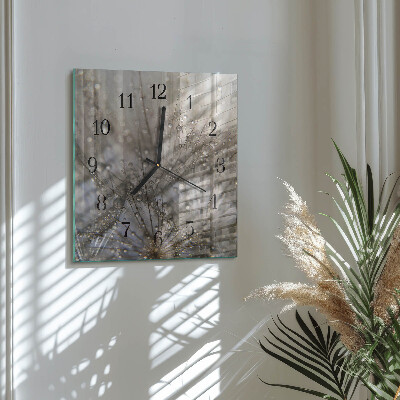 Glass clock square Dew drops