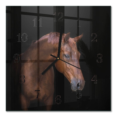 Square wall clock Horse