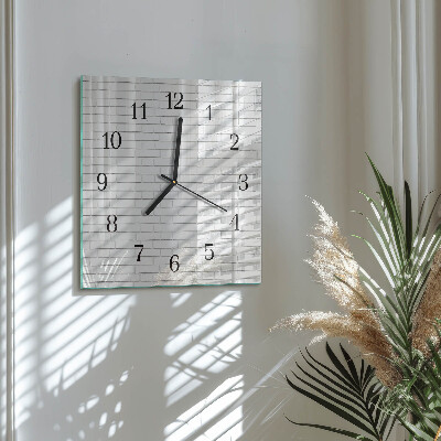 Glass wall clock square Brick wall
