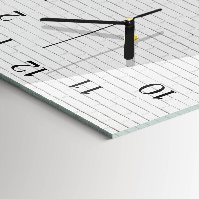 Glass wall clock square Brick wall
