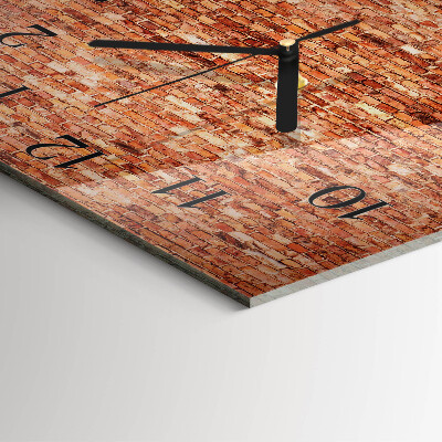 Glass clock square Brick wall