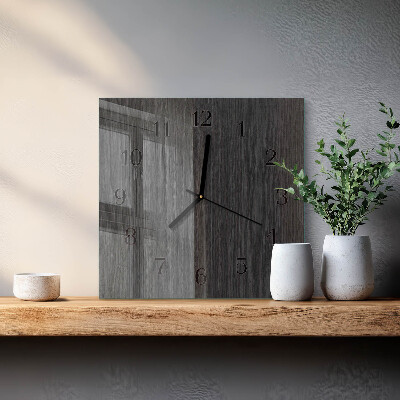 Square kitchen clock Wood