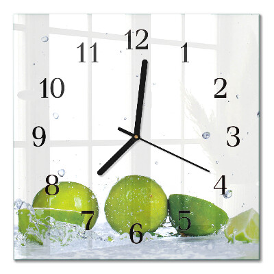 Glass wall clock square Limes