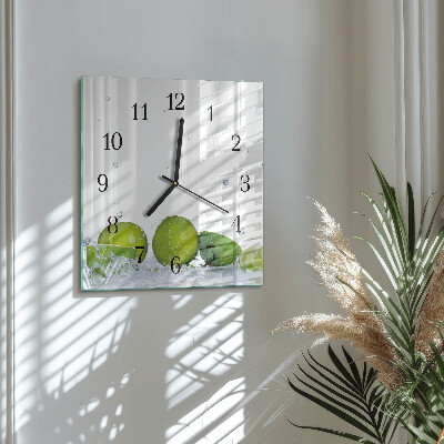 Glass wall clock square Limes