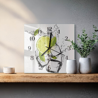 Glass clock square Calcium carbonate