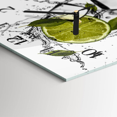 Glass clock square Calcium carbonate