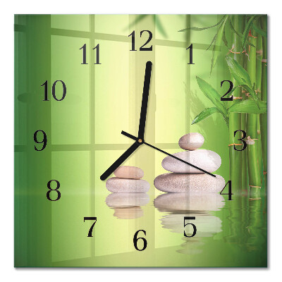 Square wall clock Zen stones