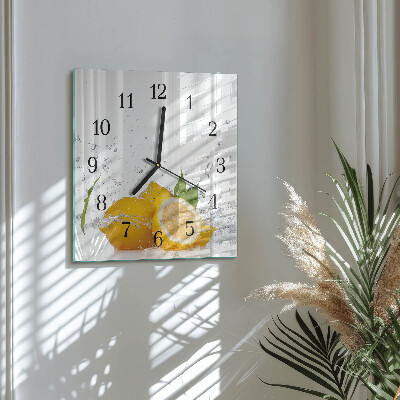 Square kitchen clock Lemons