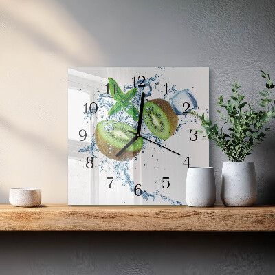 Glass wall clock square Brick wall