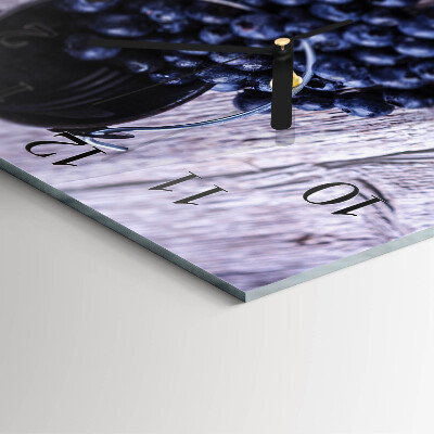 Glass wall clock square Berries