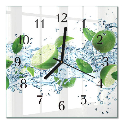 Glass clock square Limes