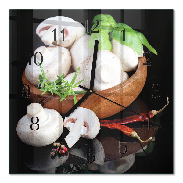 Square wall clock Mushrooms