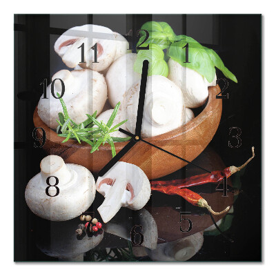 Square wall clock Mushrooms