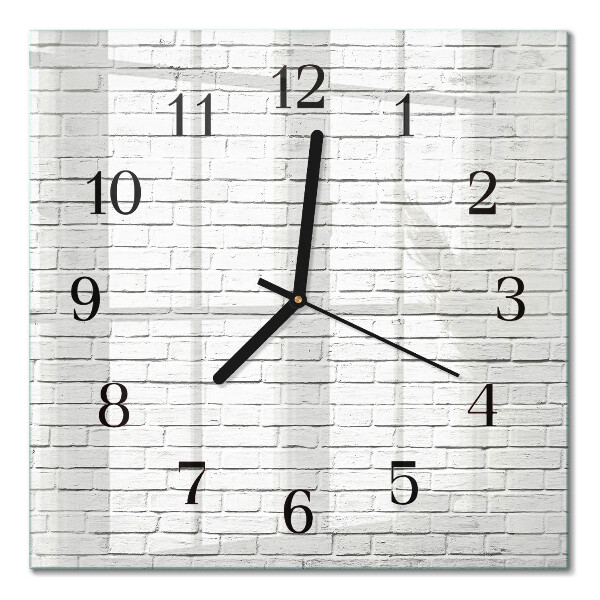 Square kitchen clock Brick wall