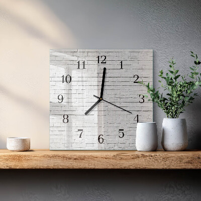 Square kitchen clock Brick wall