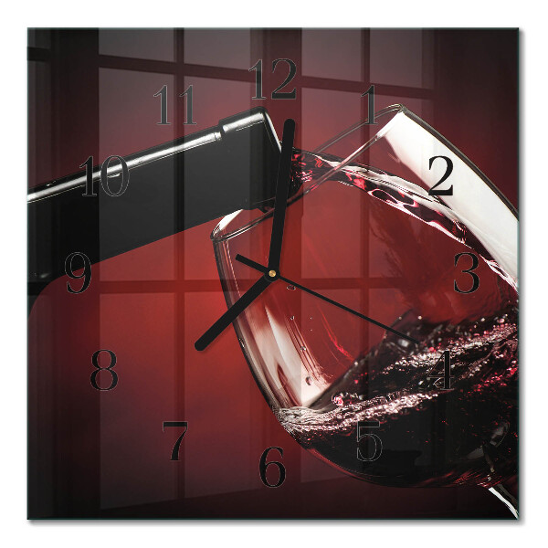 Glass clock square A glass of wine
