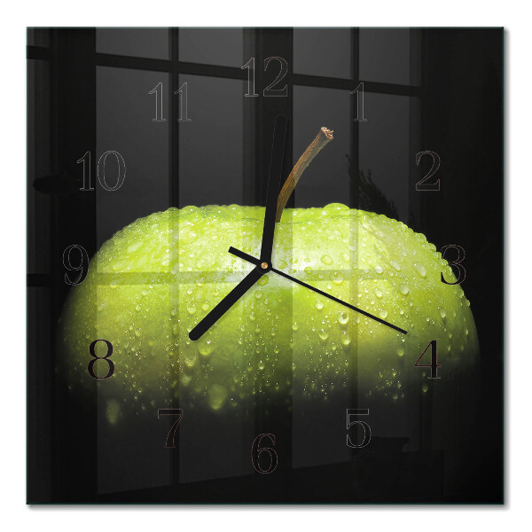 Glass clock square Apple