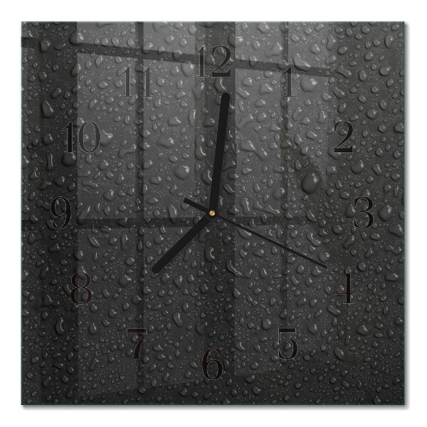 Square kitchen clock Drops of water