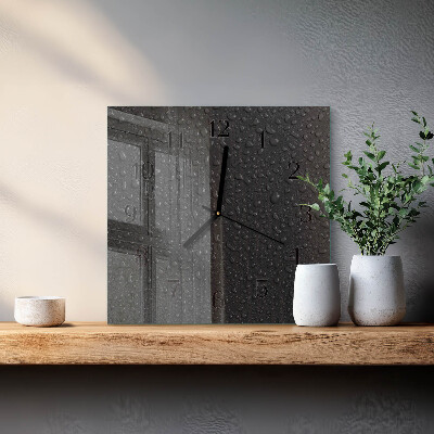 Square kitchen clock Drops of water