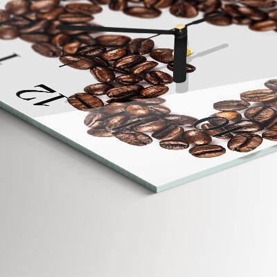 Glass wall clock square Coffee beans