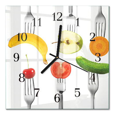 Square kitchen clock Fruit
