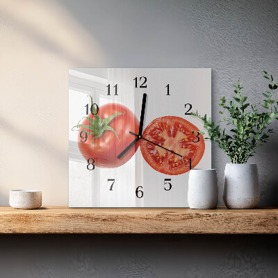 Square kitchen clock Tomatoes