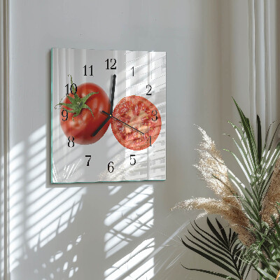 Square kitchen clock Tomatoes