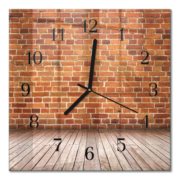 Square wall clock Brick wall