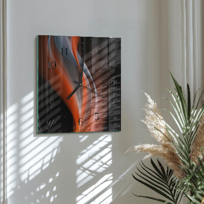 Glass clock square Waves of light