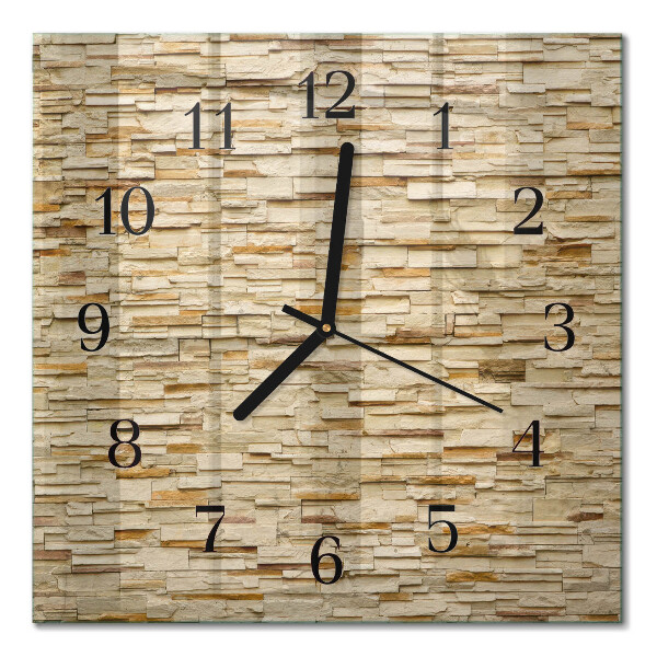 Glass clock square Decorative stone