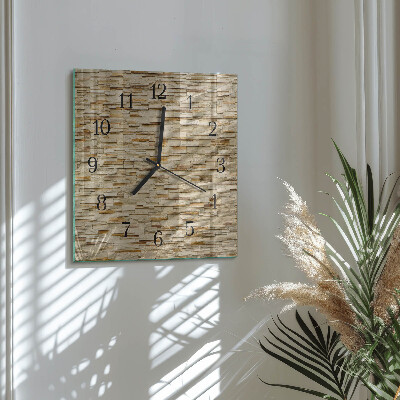 Glass clock square Decorative stone