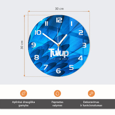 Glass wall clock round Seagulls on the beach