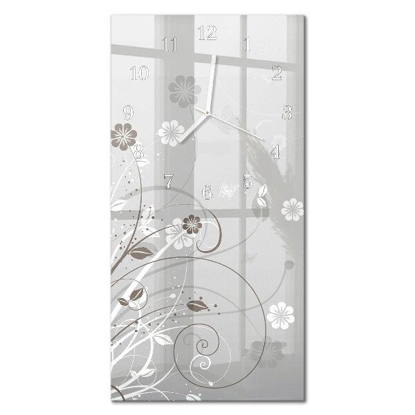 Vertical wall clock Flowers