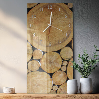 Modern vertical wall clock Wood