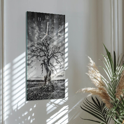 Vertical rectangular wall clock Tree