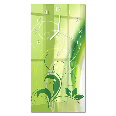 Vertical rectangular wall clock Floral pattern