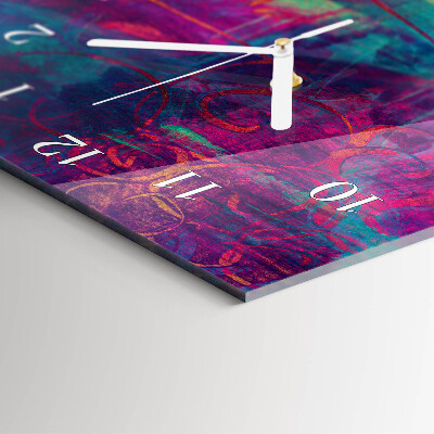 Glass clock vertical Colorful picture