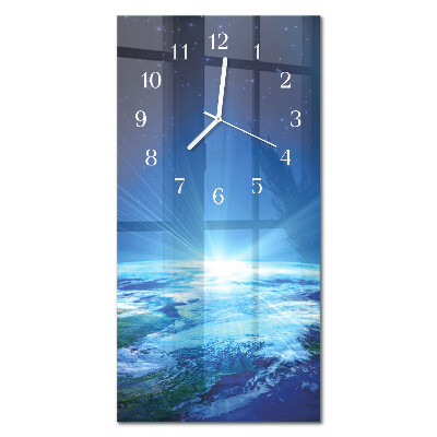 Vertical rectangular wall clock Earth's Universe