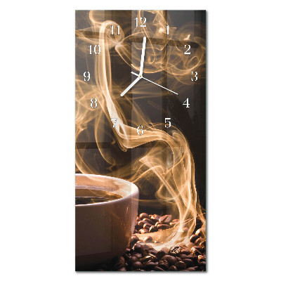 Vertical rectangular wall clock A cup of coffee