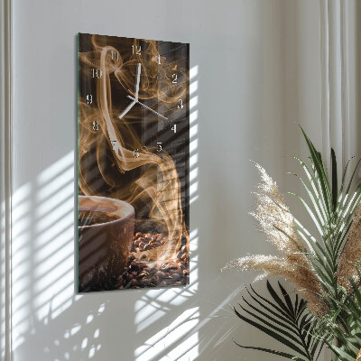 Vertical rectangular wall clock A cup of coffee