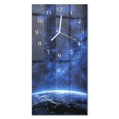 Glass wall clock vertical Cosmos