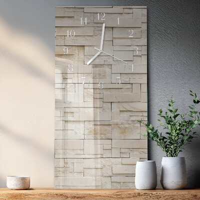 Modern vertical wall clock Stone wall