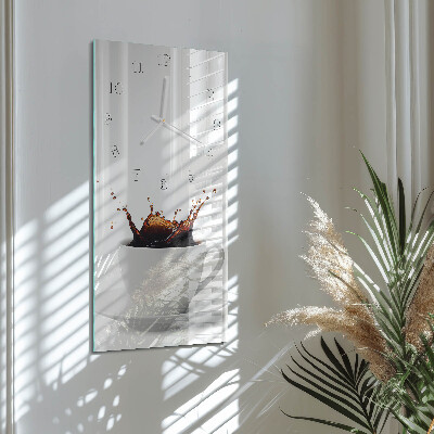 Glass clock vertical Coffee