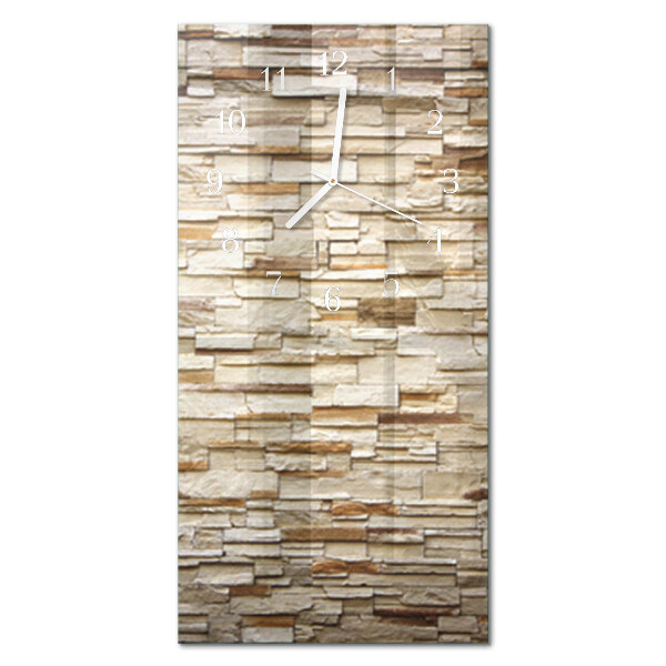 Glass wall clock vertical Clinker