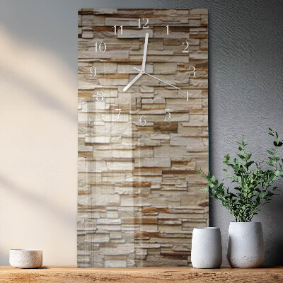 Glass wall clock vertical Clinker